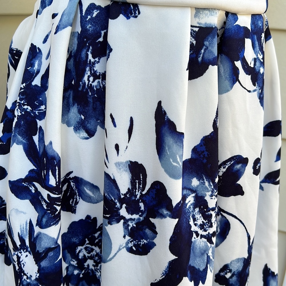Monteau Blue White Floral Dress Spaghetti Strap Cottagecore Romantic Barbiecore - Picture 4 of 12